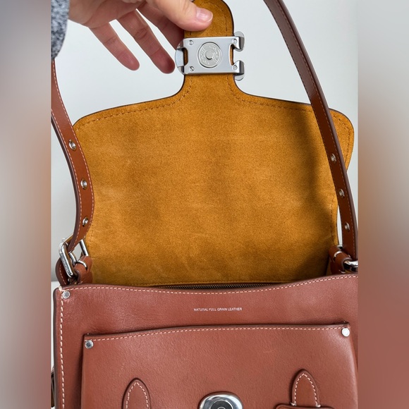 Coach Western Tabby Bag Silver/Burnished Amber Full Grain Leather Suede - Picture 5 of 10